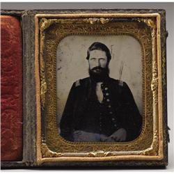 Cased 1/6th Plate Ambrotype of a Federal Captain