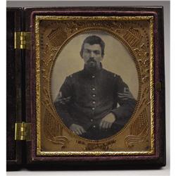 1/6th Plate Tintype of a Federal First Sergeant