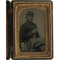 Cased Tintype of an Armed Union Cavalryman