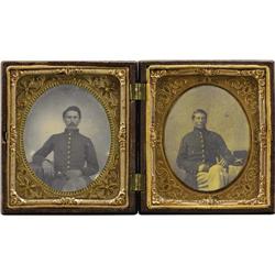 Pair of Tintypes With Federal Artilleryman