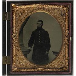 Cased 1/6th Plate Tintype of Federal Officer