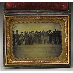 1/4 Plate Tintype of a Group of Soldiers