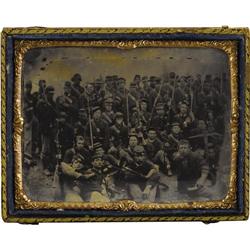 1/4 Plate Tintype Union Soldiers at Chickamauga