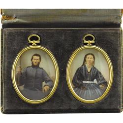 Tinted Portraits of a Confederate Couple