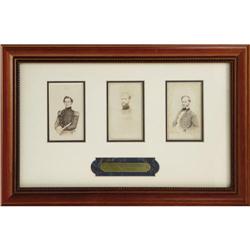 General William T Sherman Framed Group of 3 CDVs