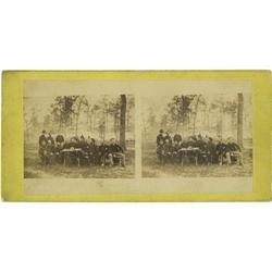 Stereoview of Gen. Jefferson C. Davis and Staff
