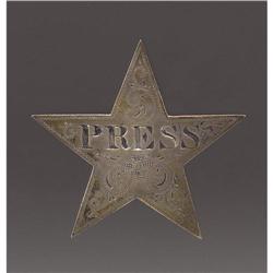 A Very Rare Civil War Press Badge