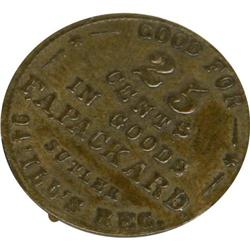F.A. Packard Personal Specimen 25¢ Sutler Token
