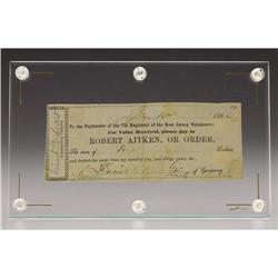 7th Regiment New Jersey Sutler Scrip