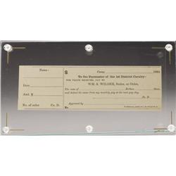 Paymaster 1st District Cavalry Sutler Scrip