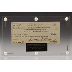15th Regiment Mass Volunteer Sutler Scrip
