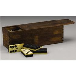 Set of Bone and Ebony Dominoes - Circa 1860