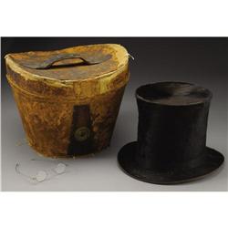 Lincoln Style Beaver Stove-Top Hat with Case
