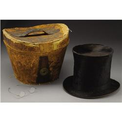 Lincoln Style Beaver Stove-Top Hat with Case