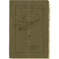 Rare Confederrate 'Burial Ritual' Booklet