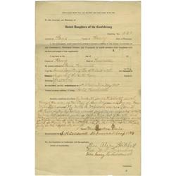 United Daughters of the Confederacy Application