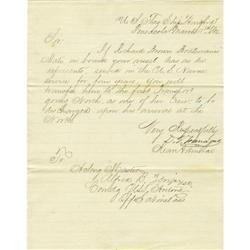 Rear Admiral David Farragut Letter Signed