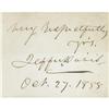 Image 3 : Jefferson Davis Dated Autograph Card