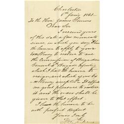 Francis W. Pickens Autograph Letter Signed