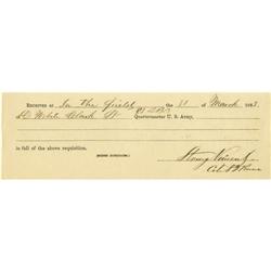 War-Dated Receipt Signed With Rank by Gettysburg