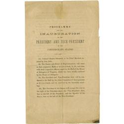 1862 Program - 2nd Inaugural of Jefferson Davis