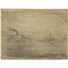 Image 1 : Original 1862 Pencil Sketch "Monitor & Merrimac"