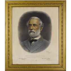 Robert E. Lee Color Engraved Portrait 