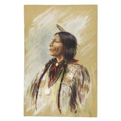 Marie Dunlap Painting of a Native American 