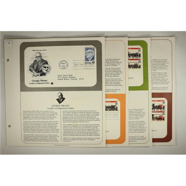 4 ASSORTED 1994 1ST DAY ISSUE ENVELOPES AND STAMPS