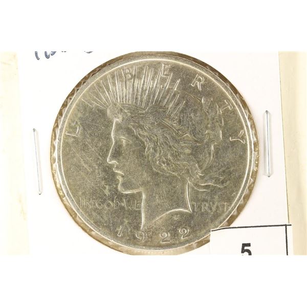 1922-D PEACE SILVER DOLLAR BRILLIANT UNC