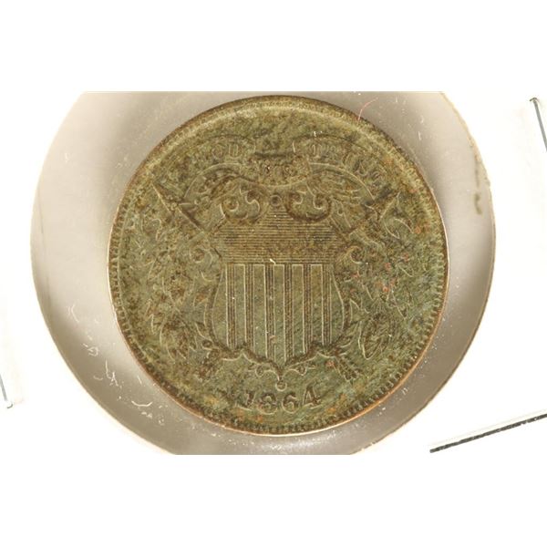 1864 US TWO CENT PIECE EXTRA FINE WITH VIRDIGRIS