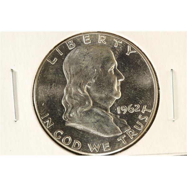 1962 FRANKLIN HALF DOLLAR BRILLIANT UNC