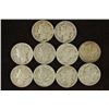 Image 1 : 10 ASSORTED 1940'S MERCURY DIMES