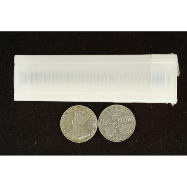 ROLL OF 40-CANADA 1923 FIVE CENTS