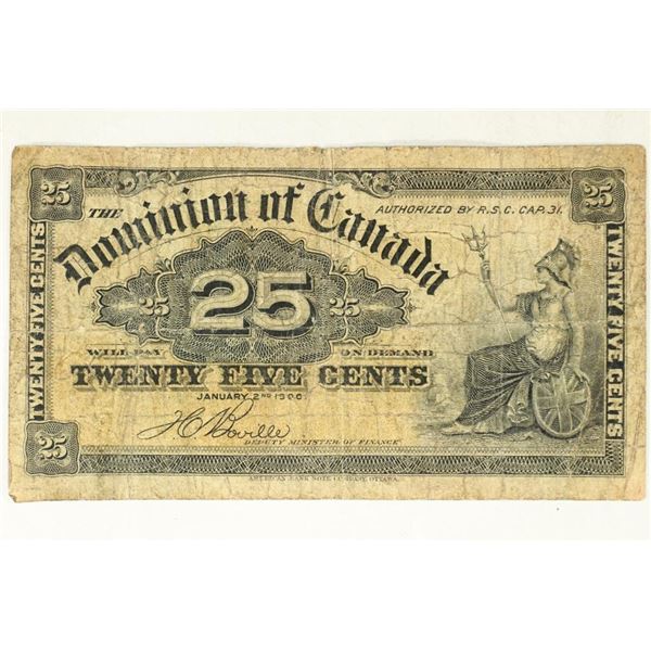 1900 DOMINION OF CANADA 25 CENT FRACTIONAL