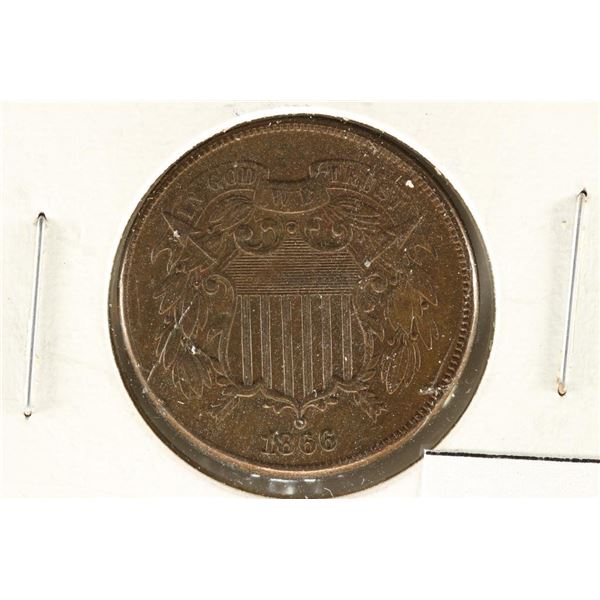 1866 US TWO CENT PIECE UNCIRCULATED
