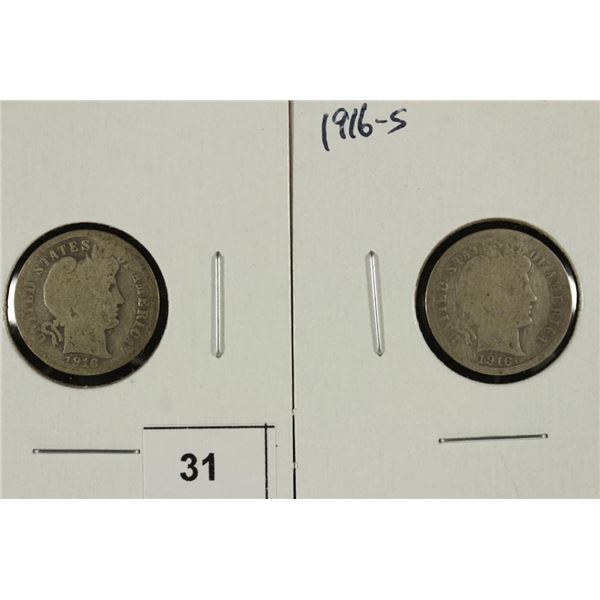 1916 & 1916-S BARBER DIMES