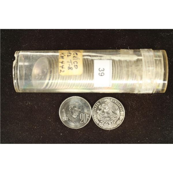 ROLL OF 50-MEXICO BRILLIANT UNC 20 CENTAVOS