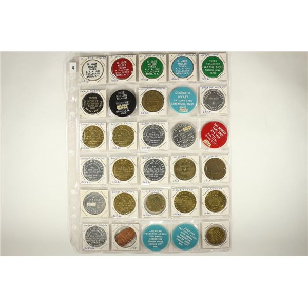 30 ASSORTED TOKENS ALL NUMISMATIC RELATED