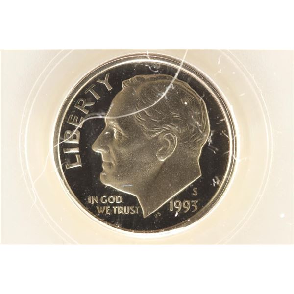 1993-S ROOSEVELT DIME PCGS PR69 DCAM