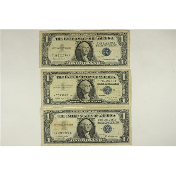 1957, 1957-A (STAR) & 1957-B $1 SILVER CERTIFICATE