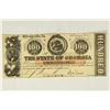 Image 1 : 1863 MILLEDGEVILLE, GA $100 OBSOLETE BANK NOTE
