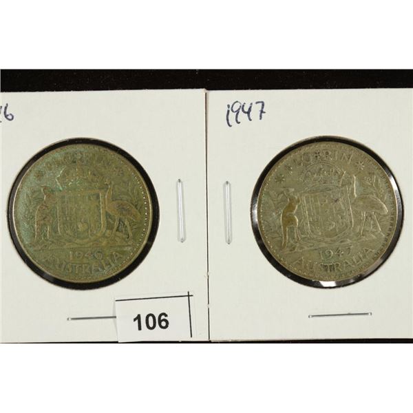 1946 & 1947 AUSTRALIA SILVER FLORINS