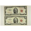 Image 1 : 1953 & 1963 US $2 RED SEAL NOTES