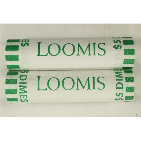 2-$5 ROLLS OF 2011-D ROOSEVELT DIMES BU