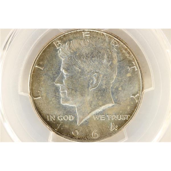 1964-D 90% SILVER KENNEDY HALF DOLLAR PCGS MS66