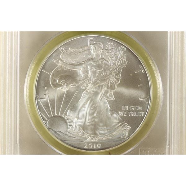 2010 AMERICAN SILVER EAGLE PCGS MS70 25TH YEAR OF