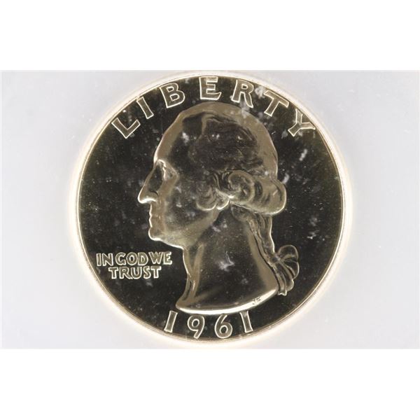 1961 WASHINGTON SILVER QUARTER ICG PR68