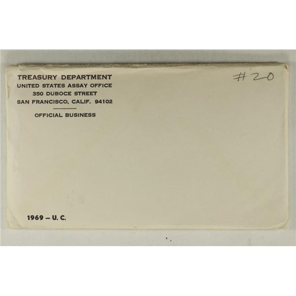 1969 US MINT SET (UNC) P/D/S (WITH ENVELOPE)