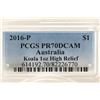 Image 3 : 2016-P AUSTRALIA KOALA 1 OZ. HIGH RELIEF SILVER $